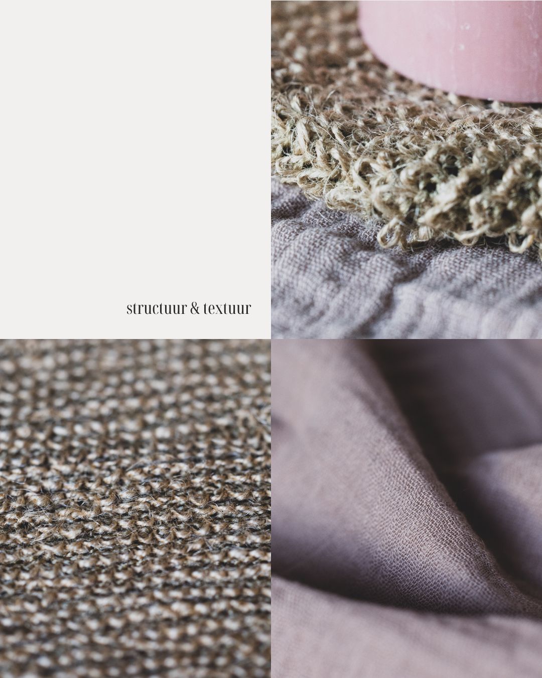 Collage structuur en textuur - voorbeelden in sfeervolle productfotografie voor duurzame producten
